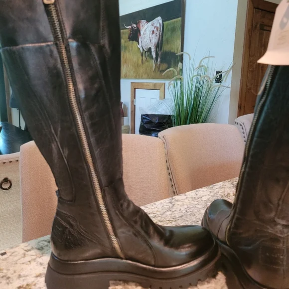 New A.S.98 DULCIE Black Knee-High Leather Boots 39 - Picture 8 of 10